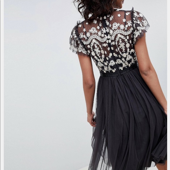 Needle & Thread embroidered bodice tulle midi dress - Picture 3 of 8